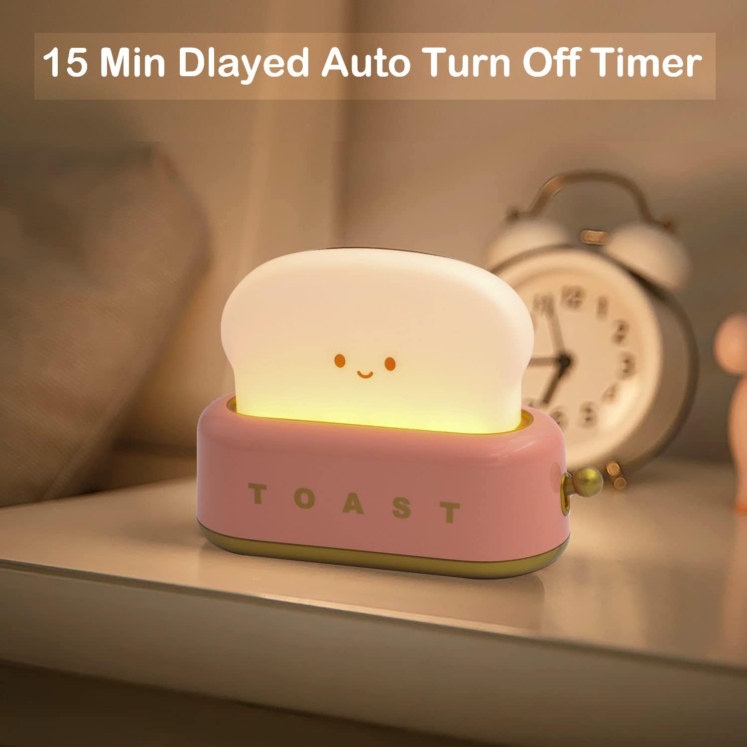 LED Dimmable Bread Light.Rechargeable Desk Lamp with Timer.Sleep Lamp for Bedroom Bedside Decorations