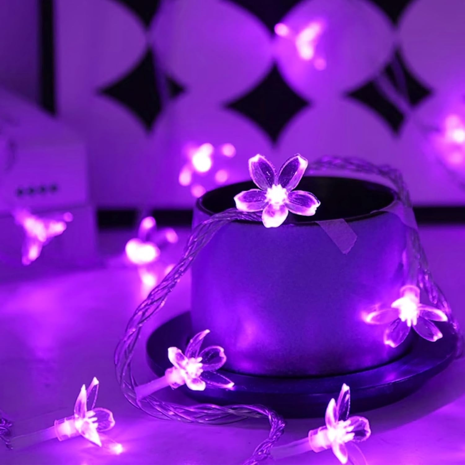Cute Cherry Blossom Fairy Lamp Decor For Indoor Outdoor Christmas. Valentine's Day. Halloween. Easter. Xmas Tree Hanging