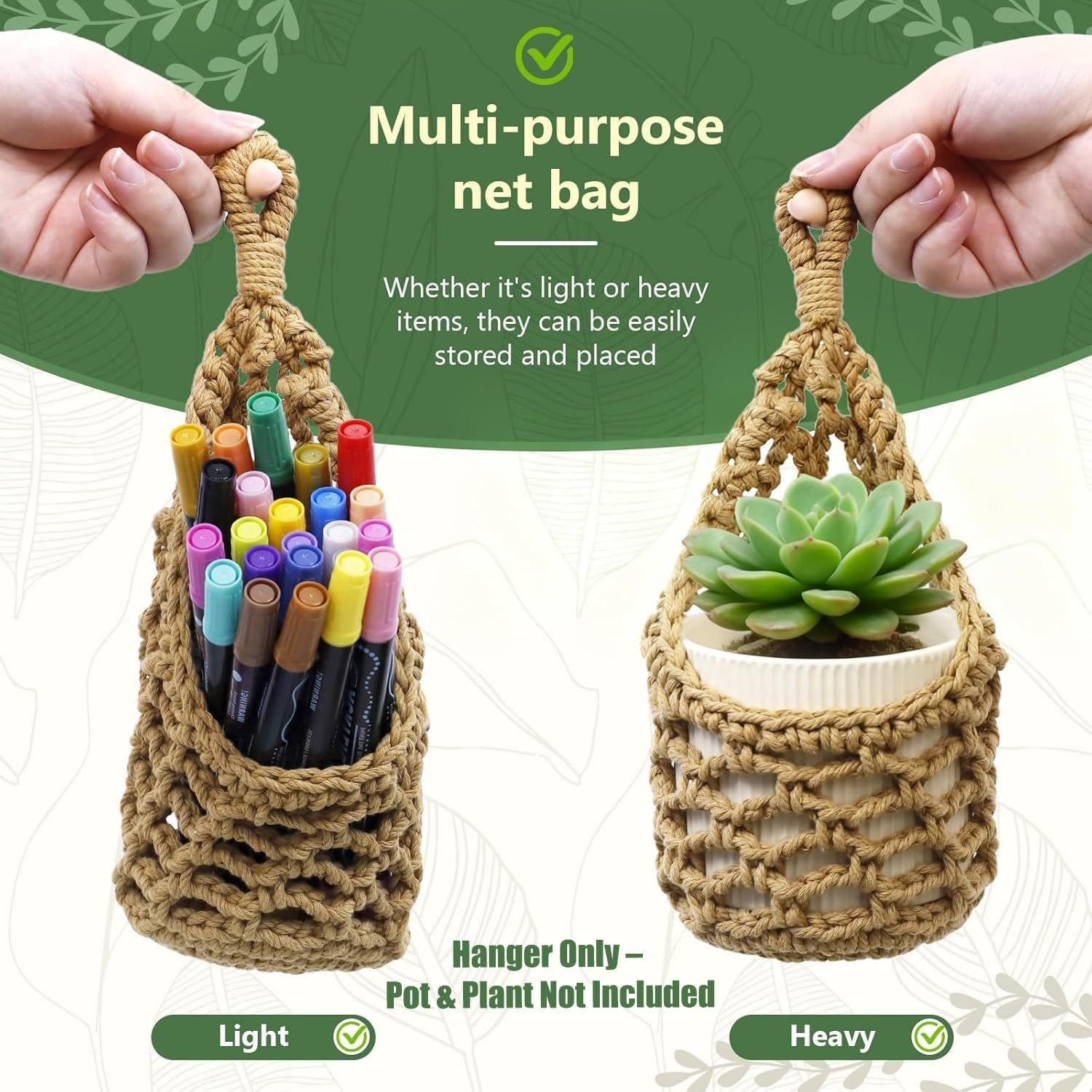 Hanging Planter Basket Holder. Wall Planters for Indoor Plants. for Up to 4 Inch Pot