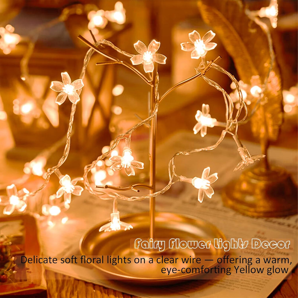Cute Cherry Blossom Fairy Lamp Decor For Indoor Outdoor Christmas. Valentine's Day. Halloween. Easter. Xmas Tree Hanging