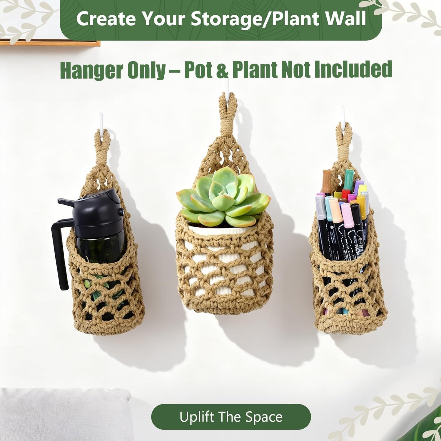 Hanging Planter Basket Holder. Wall Planters for Indoor Plants. for Up to 4 Inch Pot