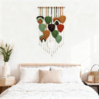 Macrame Wall Hanging Boho Woven Tapestry Macrame Wall Art Decor | Handmade Modern Bohemian Leaf Feather Tapestry Wall Art Decor for Bedroom