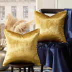 Gold Velvet Pillow Covers 18x18 Decorative Pillows Pack of 2 | Throw Pillows for Couch Sofa