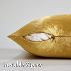 Gold Velvet Pillow Covers 18x18 Decorative Pillows Pack of 2 | Throw Pillows for Couch Sofa