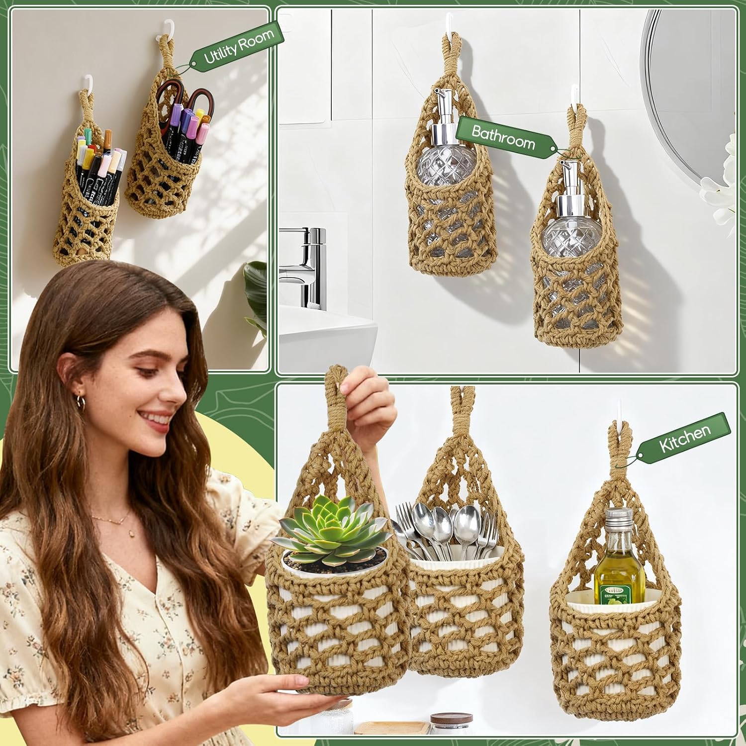 Hanging Planter Basket Holder. Wall Planters for Indoor Plants. for Up to 4 Inch Pot