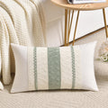 Set of 1 Sage Green Boho Lumbar Decorative Throw Pillow Covers 12x20 Inch for Living Room Bedroom Couch Bed Chair