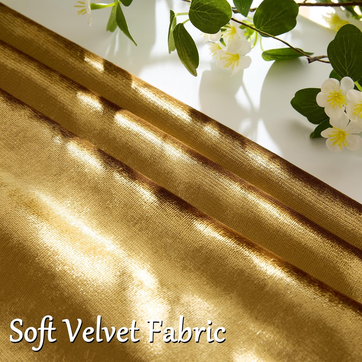 Gold Velvet Pillow Covers 18x18 Decorative Pillows Pack of 2 | Throw Pillows for Couch Sofa